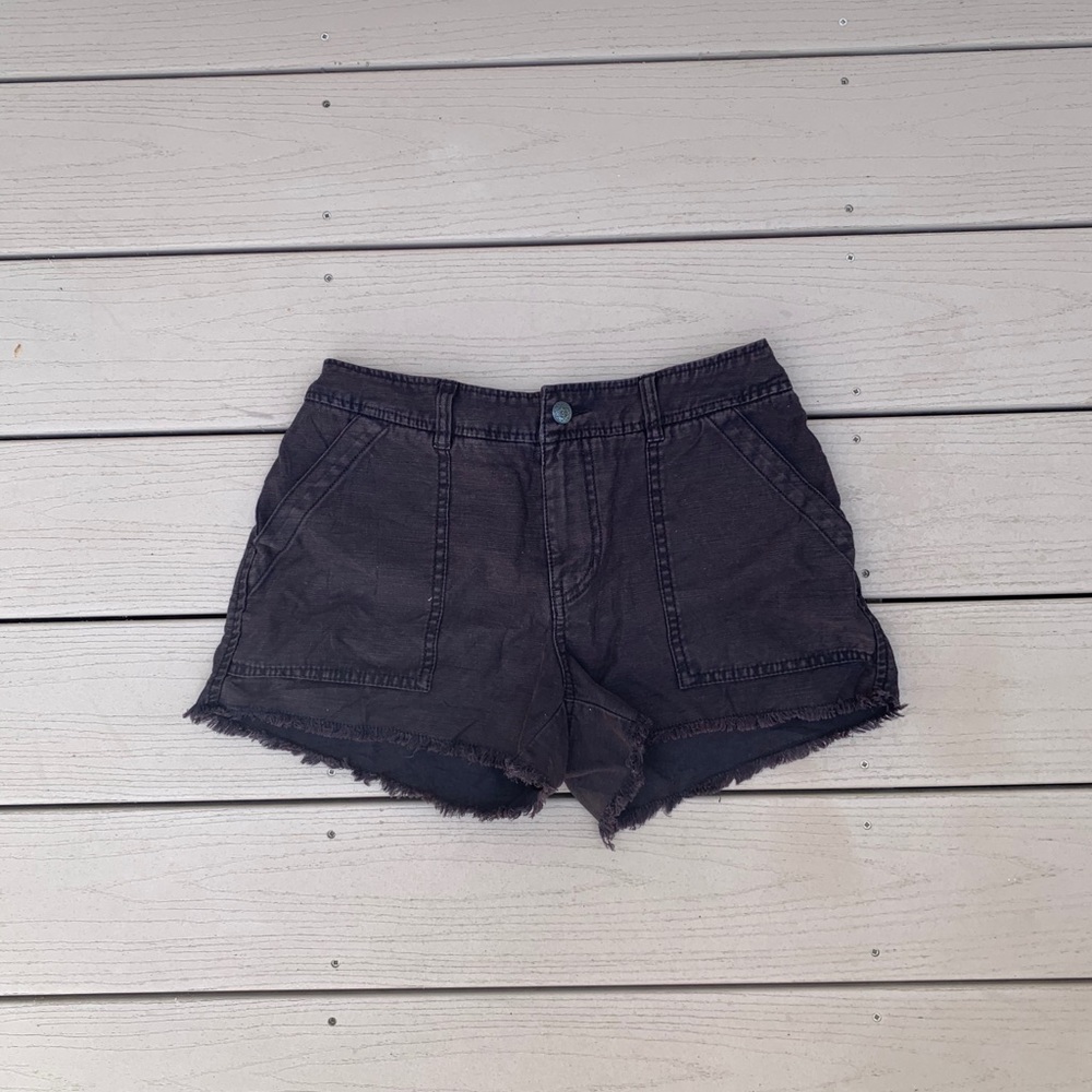 Free People Washed Down Black Denim Shorts